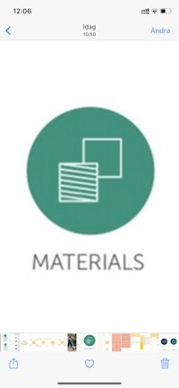 a screenshot of the materials app on an iphone